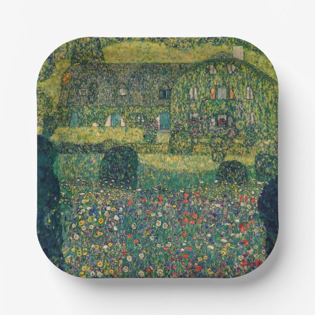 Plato De Papel Gustav Klimt - Casa de campo del artista (Anverso)