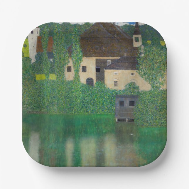 Plato De Papel Gustav Klimt - Castillo de Agua (Anverso)