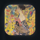 Plato De Papel Gustav Klimt - Dama de fans<br><div class="desc">Dama con ventilador - Gustav Klimt,  Óleo sobre lienzo,  1917-1918</div>