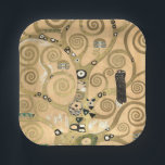 Plato De Papel Gustav Klimt - El árbol de la vida, la frisa de es<br><div class="desc">El árbol de la vida,  Stoclet Frieze,  parte central del panel izquierdo - Gustav Klimt,  Cardboard,  1909</div>