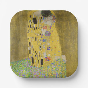 Plato De Papel Gustav Klimt - El beso