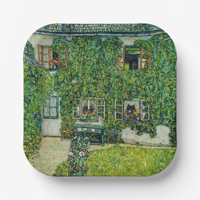 Plato De Papel Gustav Klimt - La Casa de la Guardia (Anverso)