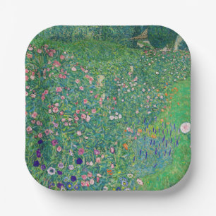 Plato De Papel Gustav Klimt - Paisaje de los jardines italianos