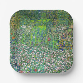 Plato De Papel Gustav Klimt - Paisaje Horticultural y cima de col