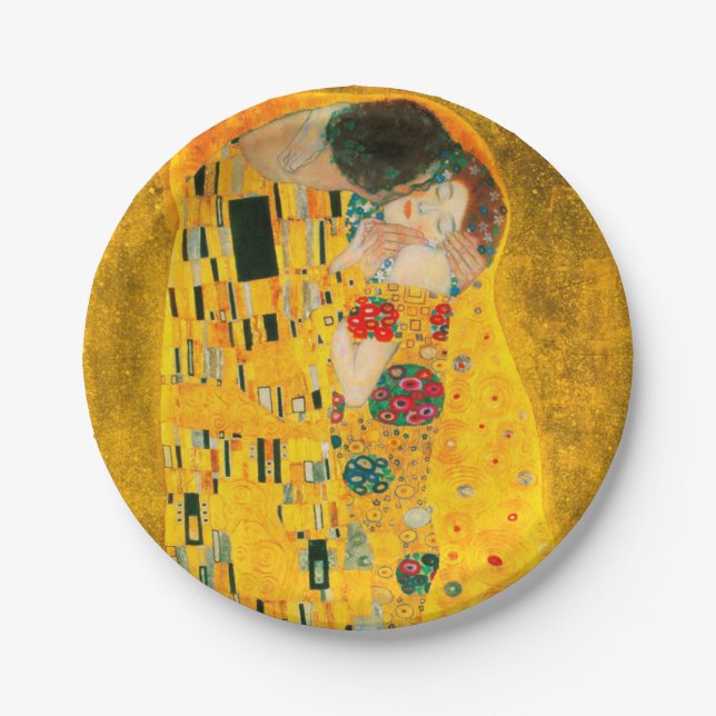 Plato De Papel Gustav Klimt The Kiss (Anverso)