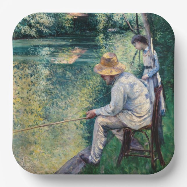 Plato De Papel Gustave Caillebotte - Angling (Anverso)