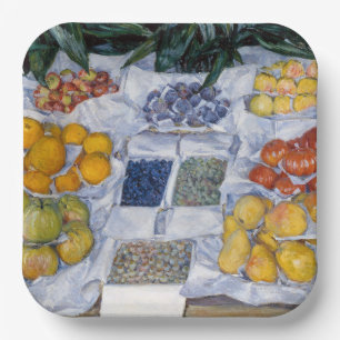 Plato De Papel Gustave Caillebotte - Fruta mostrada en un stand