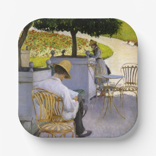 Plato De Papel Gustave Caillebotte - Los Naranjos (Anverso)