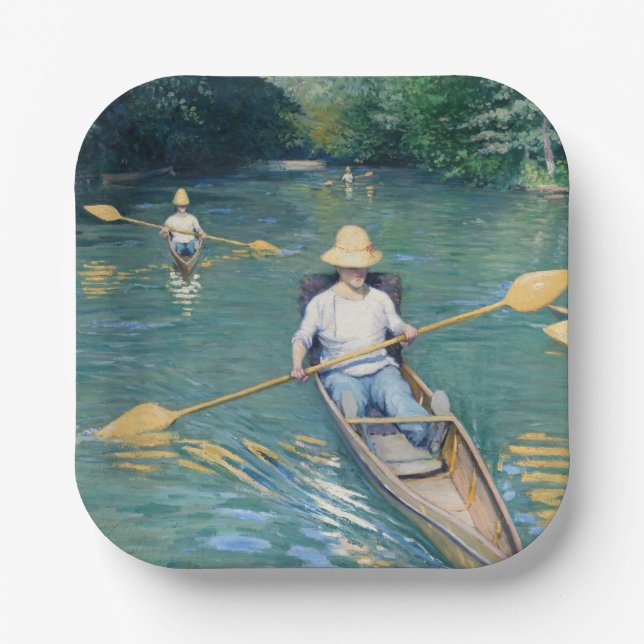 Plato De Papel Gustave Caillebotte - Saltos en los Yerres (Anverso)