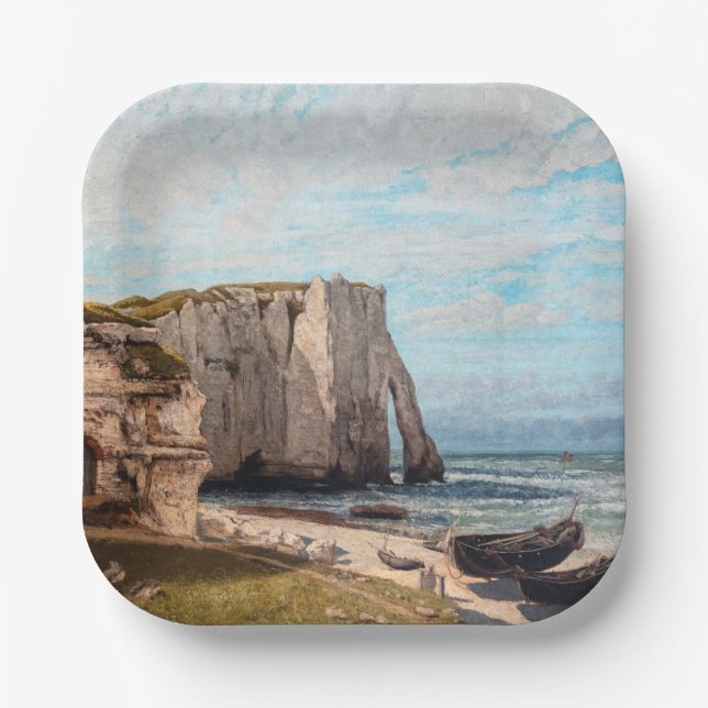 Plato De Papel Gustave Courbet - Acantilados en Etretat después d (Anverso)