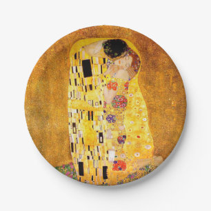 Plato De Papel Gustavo Klimt "el beso"