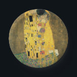 Plato De Papel GUSTAVO KLIMT - El beso 1907<br><div class="desc">GUSTAVO KLIMT - El beso 1907
Efecto metalizado del aceite y de oro en lona</div>