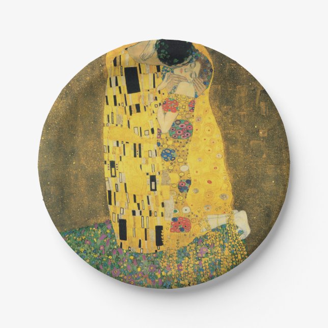 Plato De Papel GUSTAVO KLIMT - El beso 1907 (Anverso)