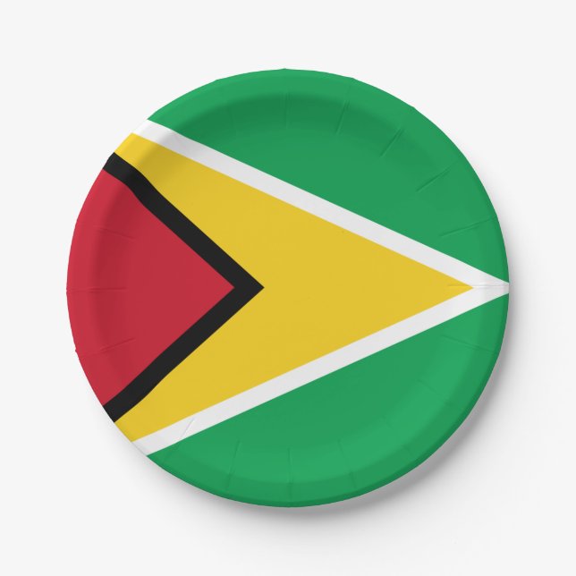 Plato De Papel Guyana flag  (Anverso)