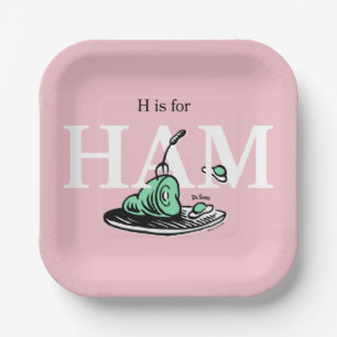 Plato De Papel "H es para HAM" Diseño de alfabeto