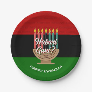 Plato De Papel HABARI GANI Kwanzaa