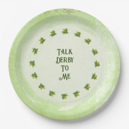 Plato De Papel Háblame Derby Mint Julep Verde Personalizable