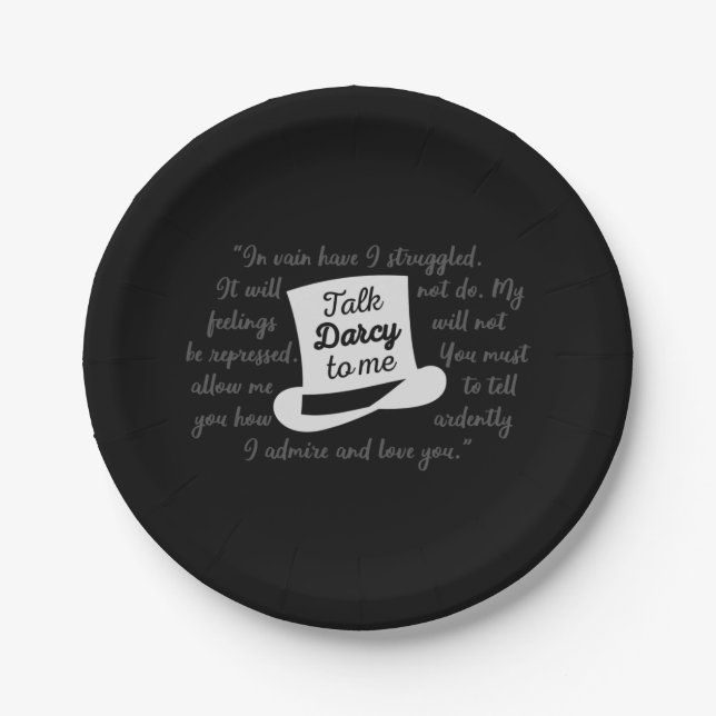 Plato De Papel Hable Darcy Conmigo (Anverso)