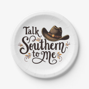 Plato De Papel Hable sureño conmigo gracioso Gorra de Cowboy occi