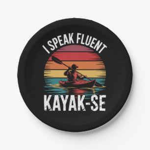 Plato De Papel Hablo con fluidez Kayak-Ese Kayaker Kayaking Vinta