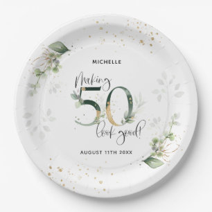 Plato De Papel Hacer que 50 parezca un buen cumpleaños botánico d