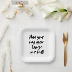 Plato De Papel Hacer su propio presupuesto cuadrado personalizado