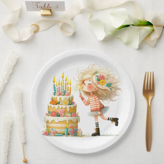 Plato De Papel Hacer un deseo de cumpleaños (Boda)