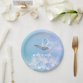Plato De Papel Hacer un diseño de dandelion y mariposa de buen gu