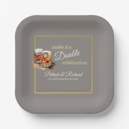 Plato De Papel Hacerlo una doble celebración Gray Whiskey Glass