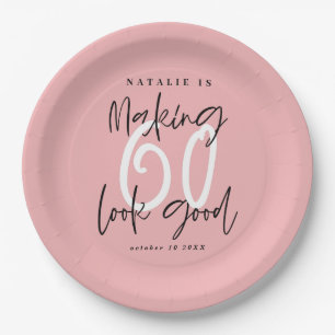 Plato De Papel Haciendo mirada 60 buen sexagésimo cumpleaños