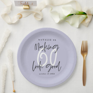 Plato De Papel Haciendo mirada 60 buen sexagésimo cumpleaños