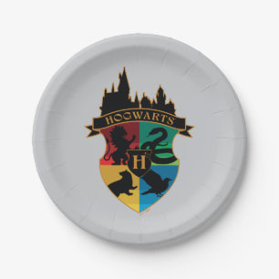 Plato De Papel HACIENTES™ Castillo Escudo Insignia para el Orgull