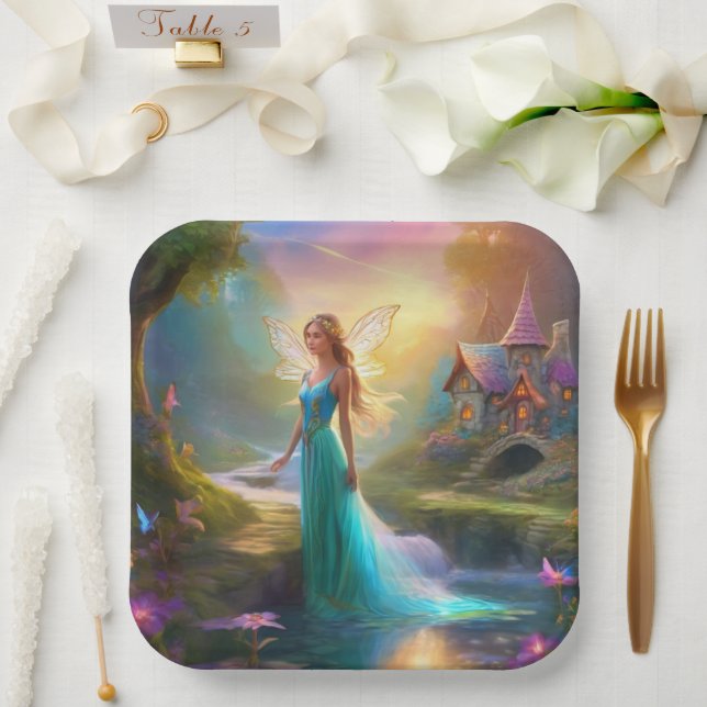 Plato De Papel Hada (Boda)