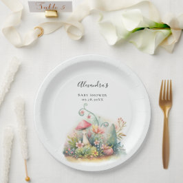 Plato De Papel Hada Encantada Jardín Mushroom Niña Ducha