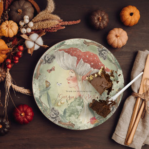 Plato De Papel Hada mágica del bosque otoñal Cumpleaños