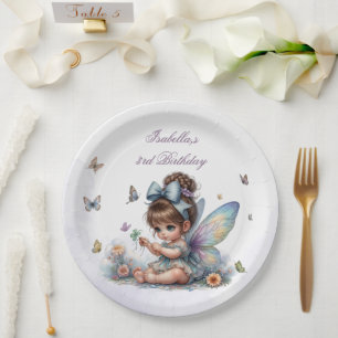 Plato De Papel Hada pequeña adorable