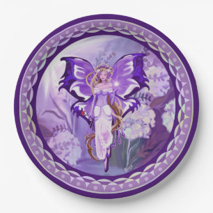 Plato De Papel Hada Purple Sun