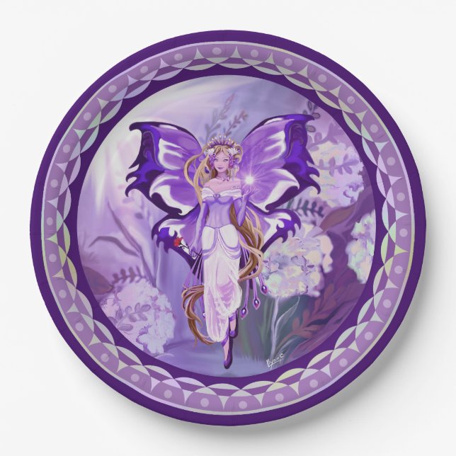 Plato De Papel Hada Purple Sun (Anverso)