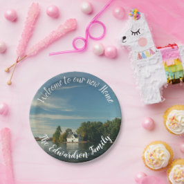 Plato De Papel Haga su propia recepción del apellido al nuevo