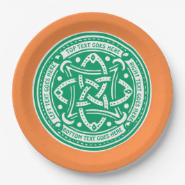 Plato De Papel Haga su propio Shamrock Green Celtic Knot Irish