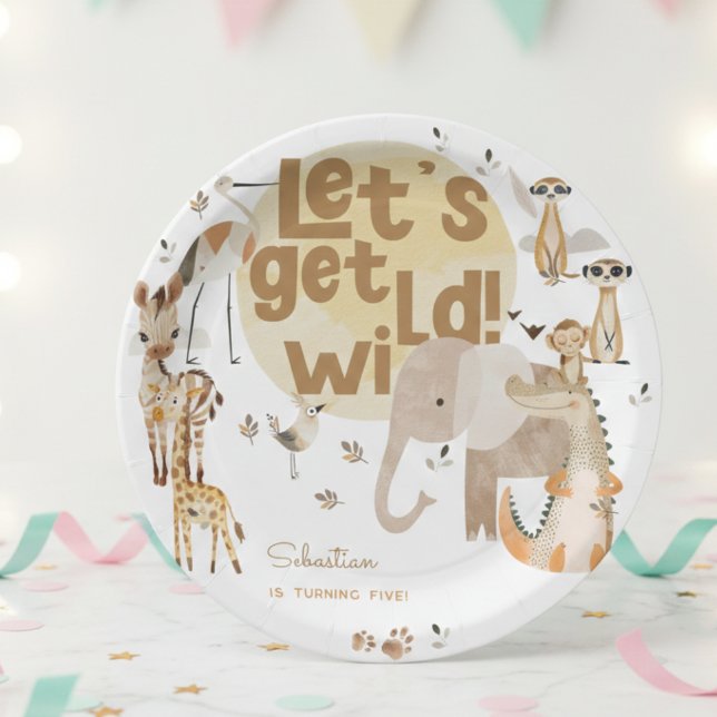 Plato De Papel Hagamos cumpleaños a los niños de los animales sal (Subido por el creador)