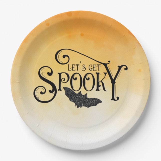 Plato De Papel Hagamos Halloween con espumosos (Anverso)