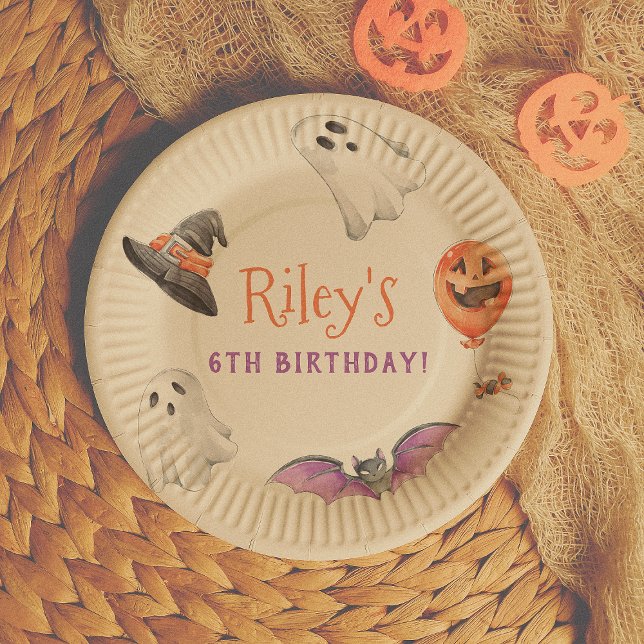 Plato De Papel Hagamos la fiesta de cumpleaños de Halloween con f (Subido por el creador)