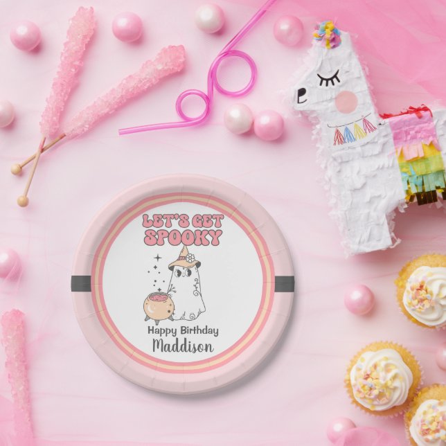 Plato De Papel Hagamos que se asuste el cumpleaños de Halloween (Fiesta)