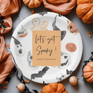 Plato De Papel Hagamos Spooky Fiesta de Halloween
