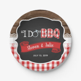 Plato De Papel Hago Placa de papel BBQ - Rojo