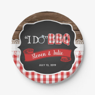 Plato De Papel Hago Placa de papel BBQ - Rojo