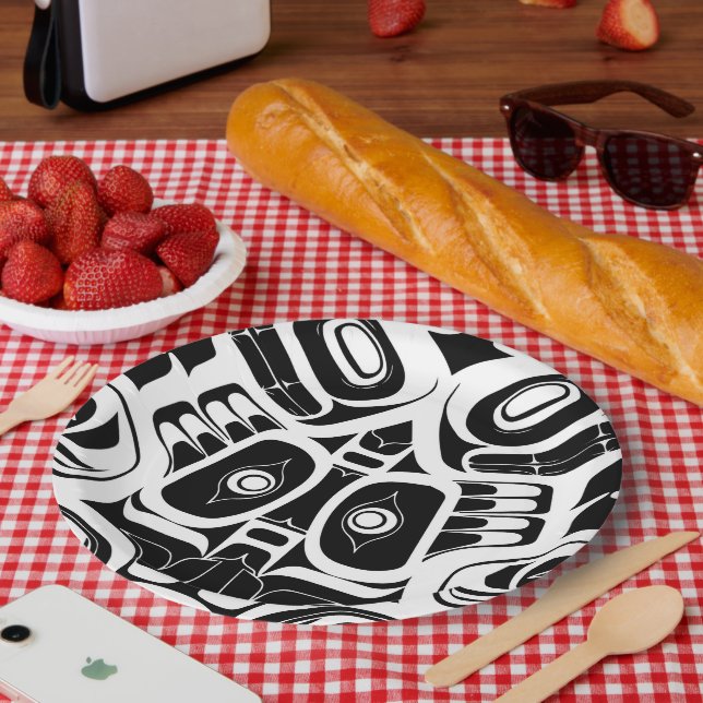 Plato De Papel Haida Eagle Thunderbird Columbia Noroeste (Picnic)