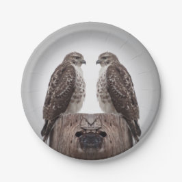 Plato De Papel Halcones en un poste