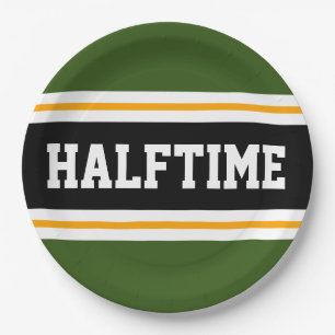 Plato De Papel HALFTIME Forest Green Black White Yellow Strikes